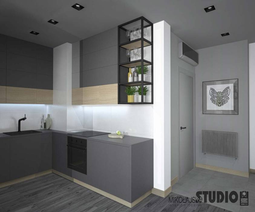 Osiedle Stalowe, MIKOŁAJSKAstudio MIKOŁAJSKAstudio Bếp xây sẵn