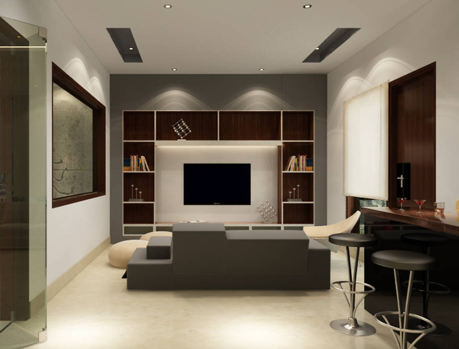 Suneja Residence Interior Design, Studio Rhomboid Studio Rhomboid Modern media room