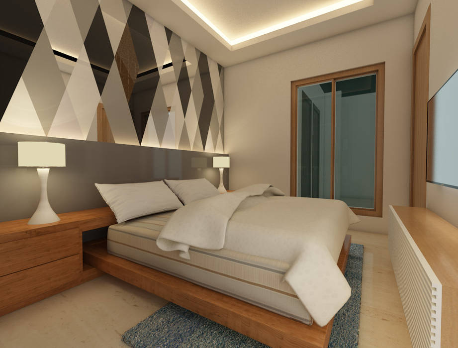 Bihani Residence and Interiors, Studio Rhomboid Studio Rhomboid Modern Bedroom Glass