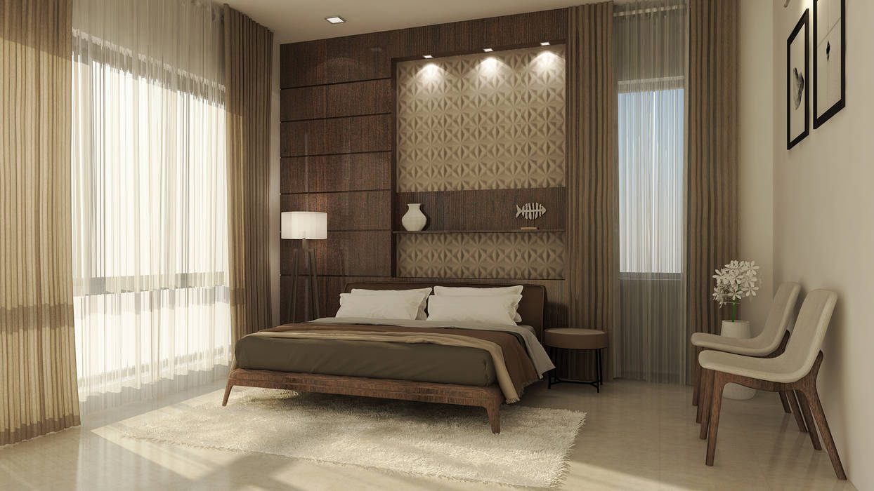 homify Modern style bedroom Wood Wood effect Beds & headboards