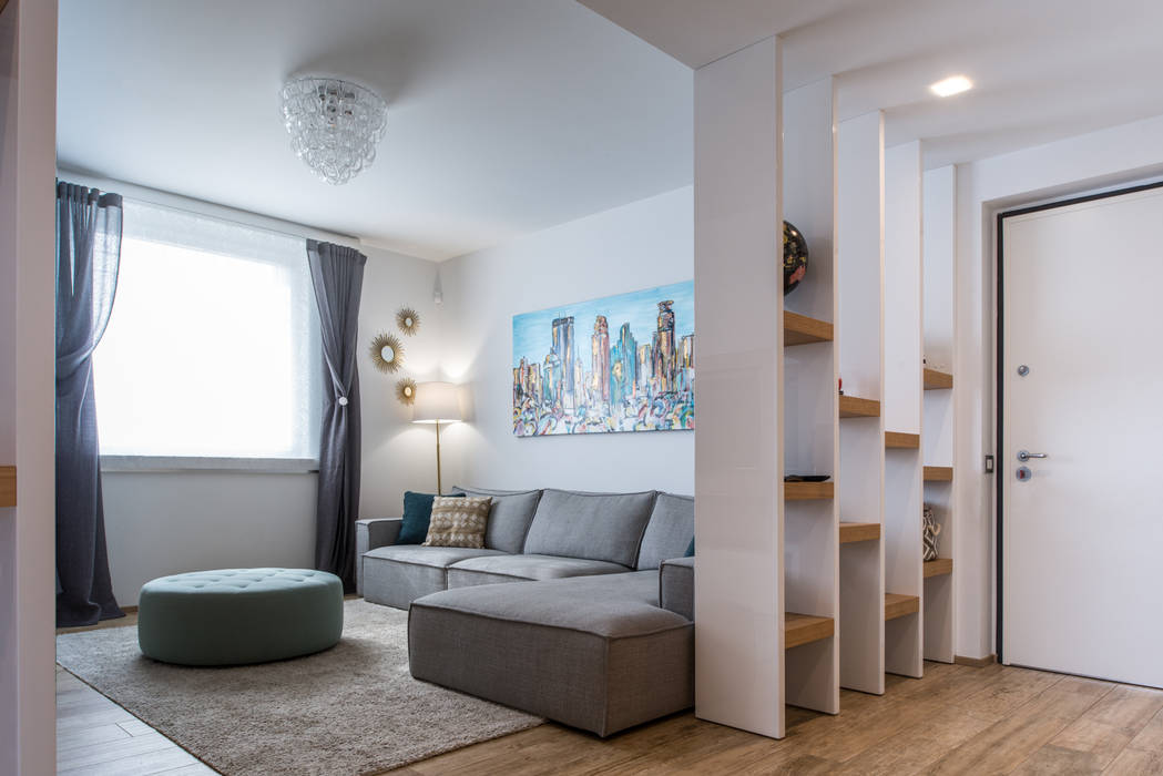 Un progetto sartoriale, QUADRASTUDIO QUADRASTUDIO Modern Living Room Wood Wood effect
