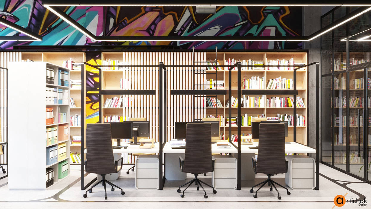 Комната для писателей - идеи необычного дизайна офиса Artichok Design Коммерческие помещения Офисные помещения