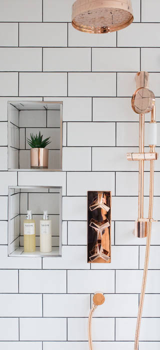 Fulthorpe Road - Main Bathroom, Brass & Rose Interiors Brass & Rose Interiors Ausgefallene Badezimmer Fliesen