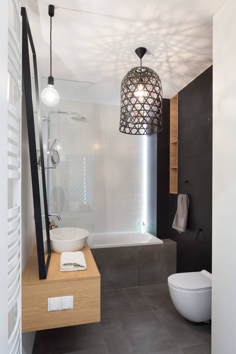 Mieszkanie w Gdyni 2017, formativ. indywidualne projekty wnętrz formativ. indywidualne projekty wnętrz Minimalist style bathroom Black