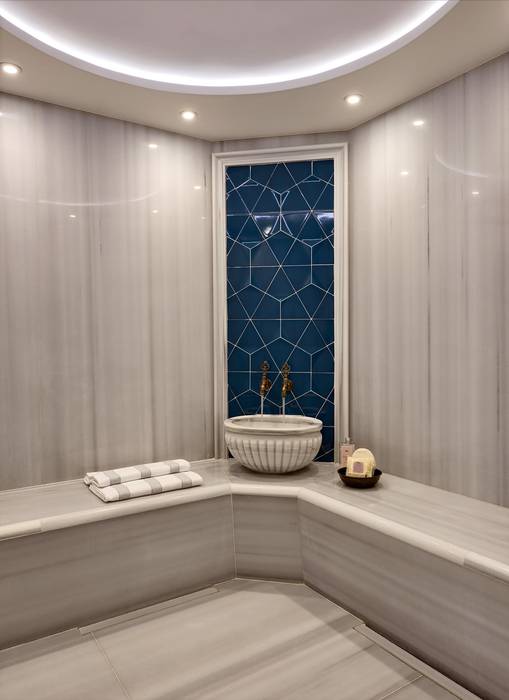 ABA HOUSE Esra Kazmirci Mimarlik Baños de estilo moderno Mármol HAMMAM