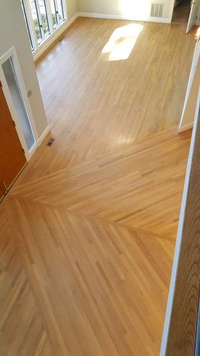 White Oak with Rubio Monocoat Natural Finish, Shine Star Flooring Shine Star Flooring Klasyczny korytarz, przedpokój i schody