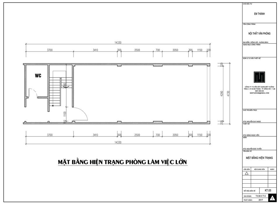 Phòng làm việc công ty Tiến Thành, Mét Vuông Mét Vuông