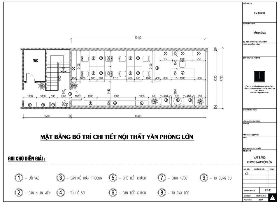 Phòng làm việc công ty Tiến Thành, Mét Vuông Mét Vuông