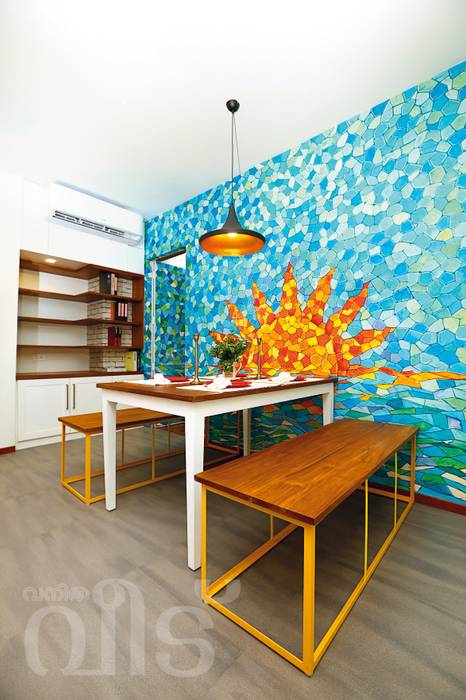 The Rising Sun Apartment, S Squared Architects Pvt Ltd. S Squared Architects Pvt Ltd. Eclectic style dining room