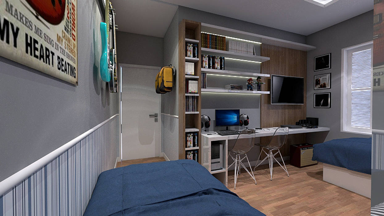 homify Habitaciones para adolescentes Madera Acabado en madera