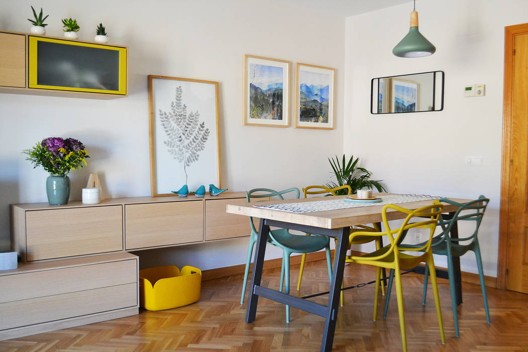 Comedor Diseño Interior Bruto Proyecto decoración,Madrid,Materiales,Amueblamiento,Textiles,Papel pintado,Reforma integral,Iluminación,Decoración