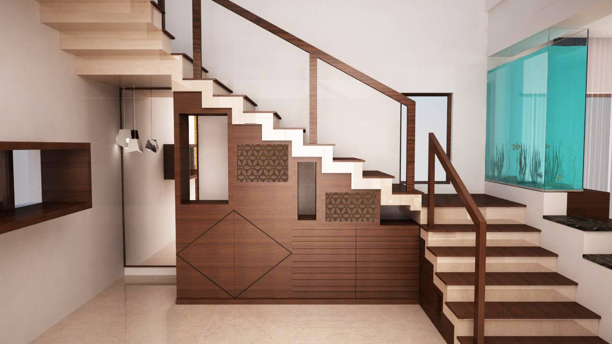 Stairs storage with display homify Stairs