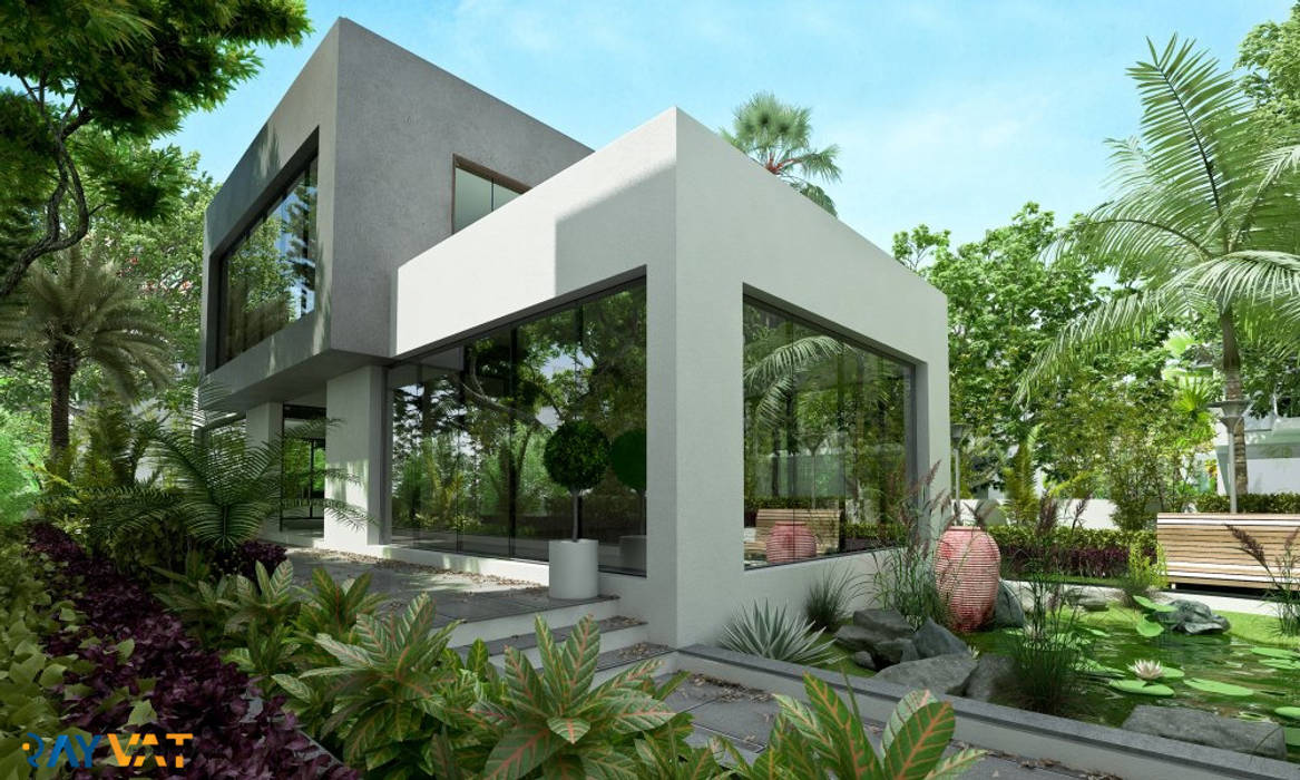 Exterior View - Bunglow - Day homify Bungalows Exterior Elevation,House Exterior,3D Exterior,Exterior View Design