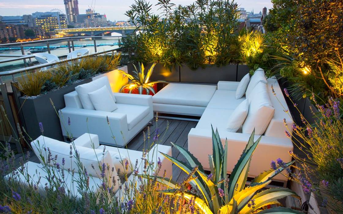 Roof terrace planting design ideas MyLandscapes Balkon, Beranda & Teras Modern roof,terrace,planting,ideas,inspiration,rooftop,landscape,designers,contemporary,london,landscapers