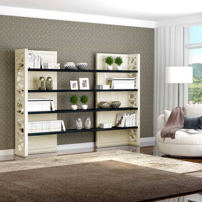 Livreiros Bookstores MOACIR http://www.intense-mobiliario.com/pt/livreiros/16862-livreiro-moacir.html www.intense-mobiliario.com, Intense mobiliário e interiores Intense mobiliário e interiores Modern Living Room Shelves