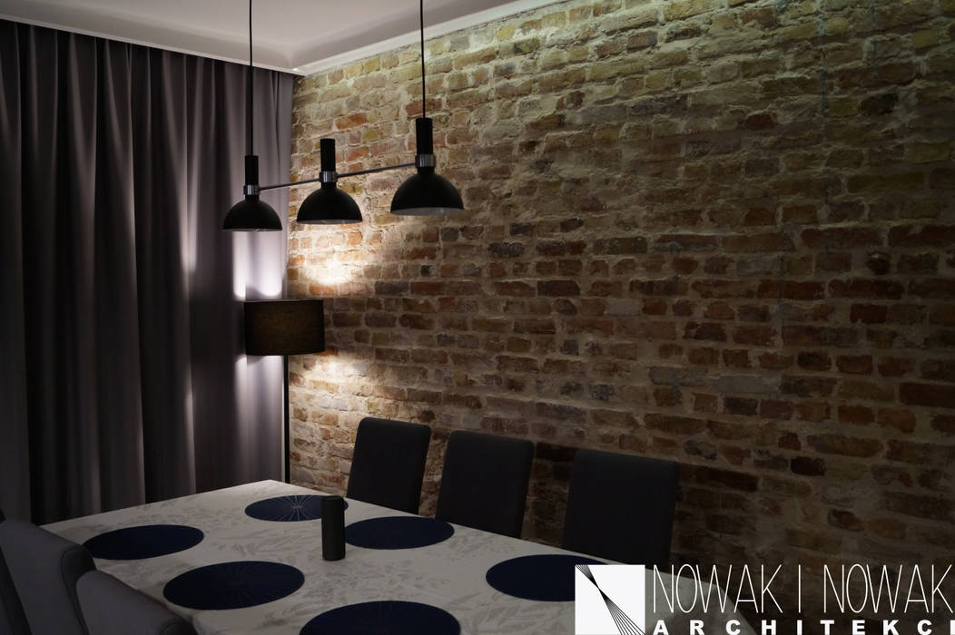 APARTAMENT NA WARSZAWSKIM NOWYM MIEŚCIE, Nowak i Nowak Architekci Nowak i Nowak Architekci ห้องทานข้าว