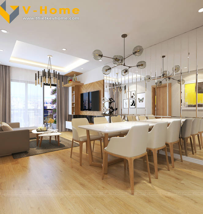 Chung cư Golden Field, Mỹ Đình, Từ Liêm, Hà Nội, Công ty CP Kiến trúc V-Home Công ty CP Kiến trúc V-Home Moderne Esszimmer