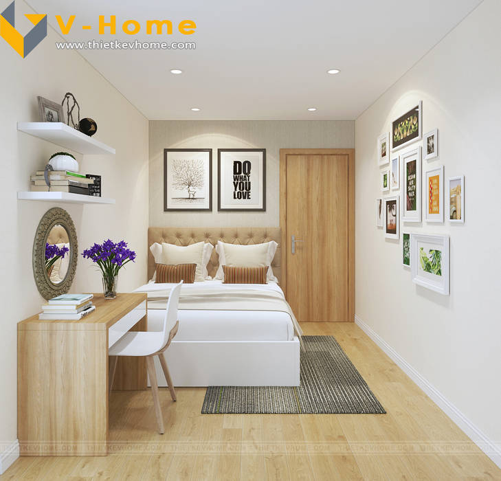 Chung cư Golden Field, Mỹ Đình, Từ Liêm, Hà Nội, Công ty CP Kiến trúc V-Home Công ty CP Kiến trúc V-Home Phòng ngủ phong cách hiện đại