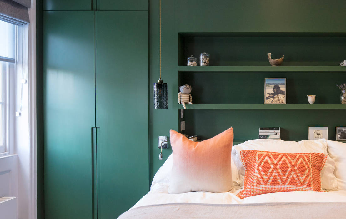 Green Bedroom Architecture for London Phòng ngủ phong cách hiện đại