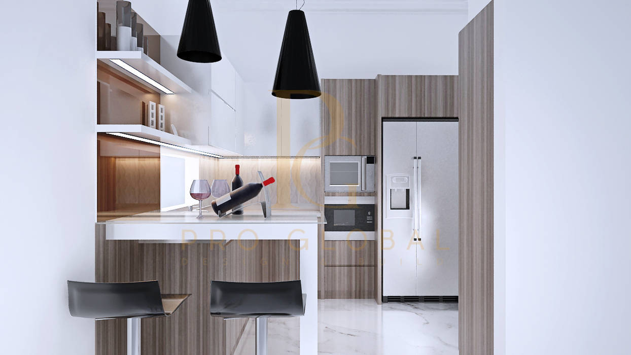 Kitchen Area homify Dapur Minimalis Kayu Wood effect kitchen,dapur,kabinet,Cabinets & shelves