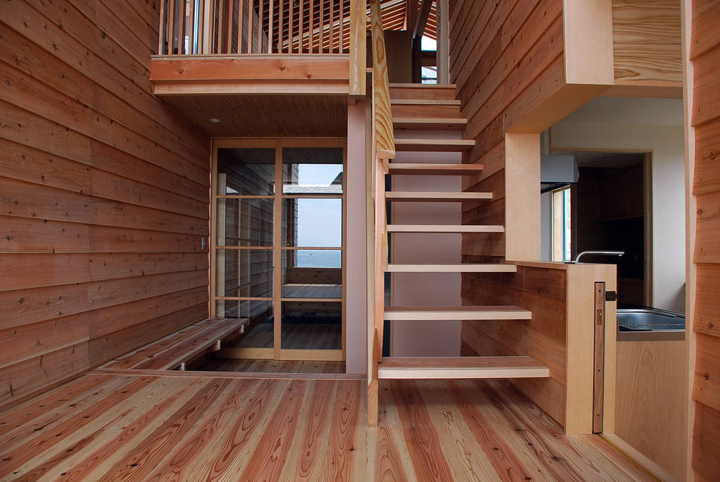 メインホール 丸菱建築計画事務所 MALUBISHI ARCHITECTS 階段 木 木目調 cider,stairs,staircase,steps,timber