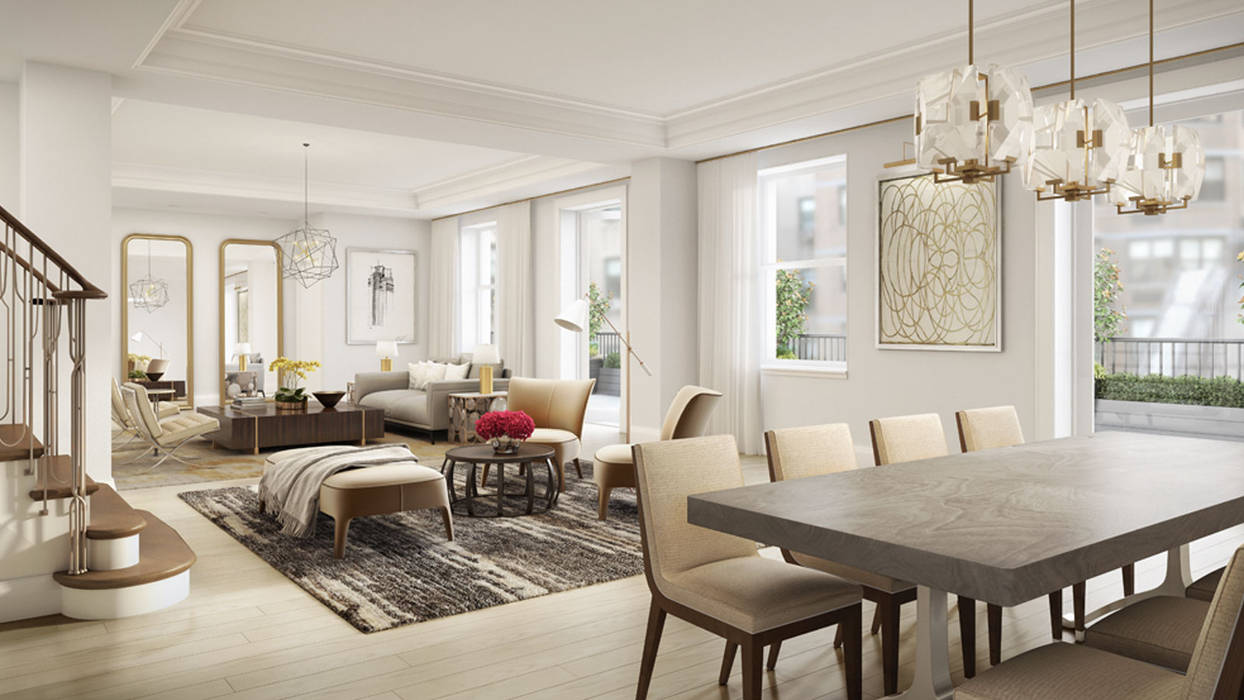 272 West 86th | Living room GD Arredamenti Ruang Keluarga Gaya Kolonial GD Arredamenti,GD Cucine,GeD Cucine,contract,kitchen table,dining table,dining chair,kitchen chairs,white house,coffee table