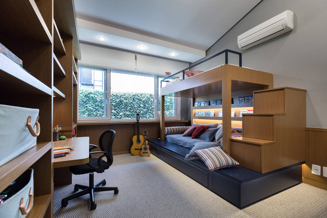 projeto dormitório menino, ABHP ARQUITETURA ABHP ARQUITETURA Boys Bedroom لکڑی Wood effect