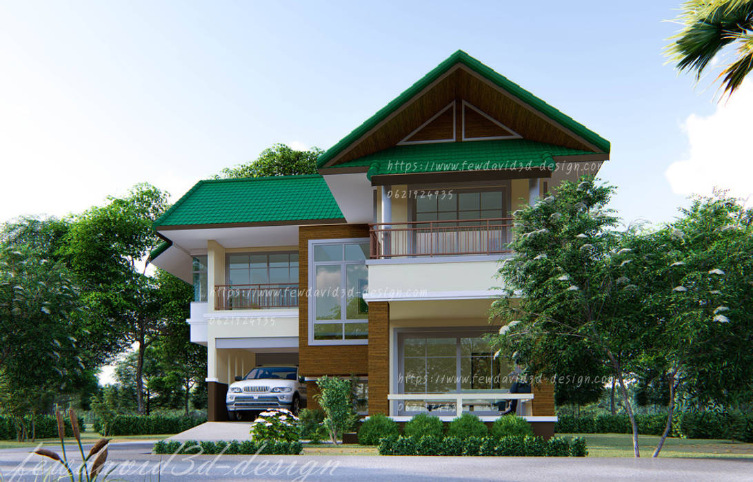 แบบบ้าน 3ห้องนอน 2ห้องน้ำ 162 ตร.ม, fewdavid3d-design fewdavid3d-design