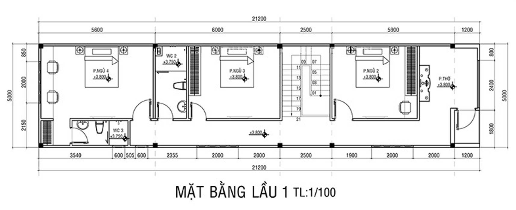 Đón Xuân Với Không Gian Nhà Phố 2 Tầng 4 Phòng Ngủ Tại Quận 6, Công ty TNHH TK XD Song Phát Công ty TNHH TK XD Song Phát Casas unifamiliares Cobre/Bronce/Latón