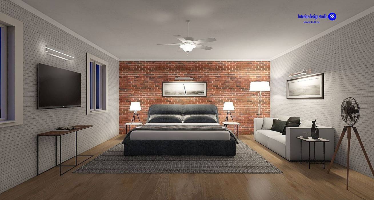 Bedroom in Loft style 'Design studio S-8' Minimalist bedroom bedroom