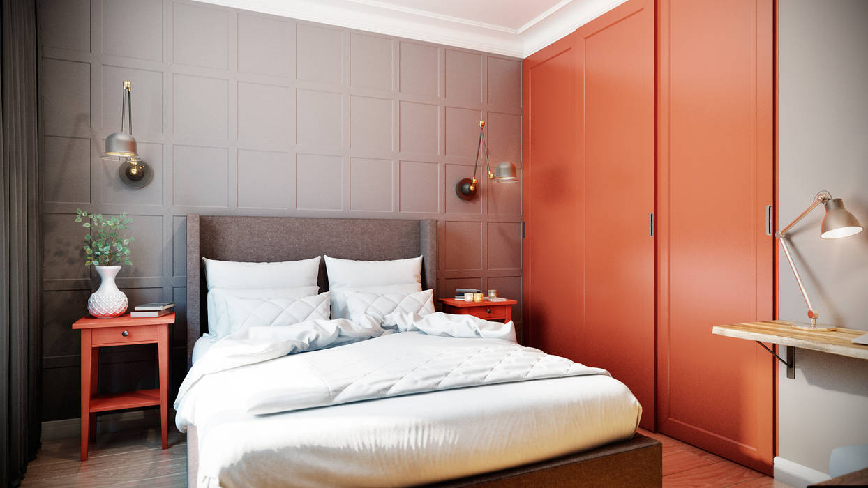 Принцип контраста, CO:interior CO:interior Eclectic style bedroom