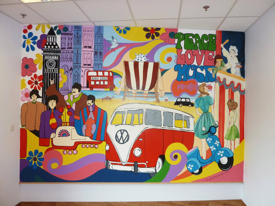 Vintage Memory Mural Joanna Perry Murals Commercial spaces Hospitals