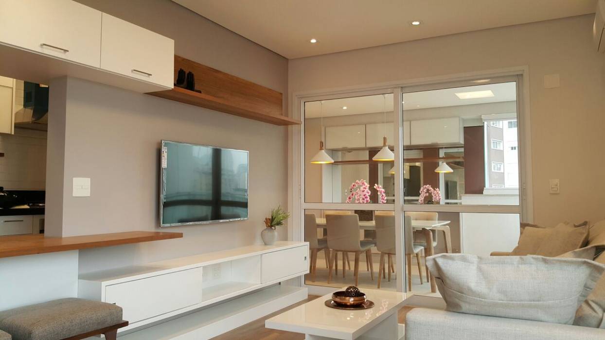 APARTAMENTO 86 m², ICONO Projetos e Interiores ICONO Projetos e Interiores Salas modernas