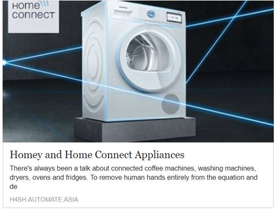 Homey and Home Connect for Bosch Appliances, Automate Asia Pte Ltd Automate Asia Pte Ltd Kitchen units