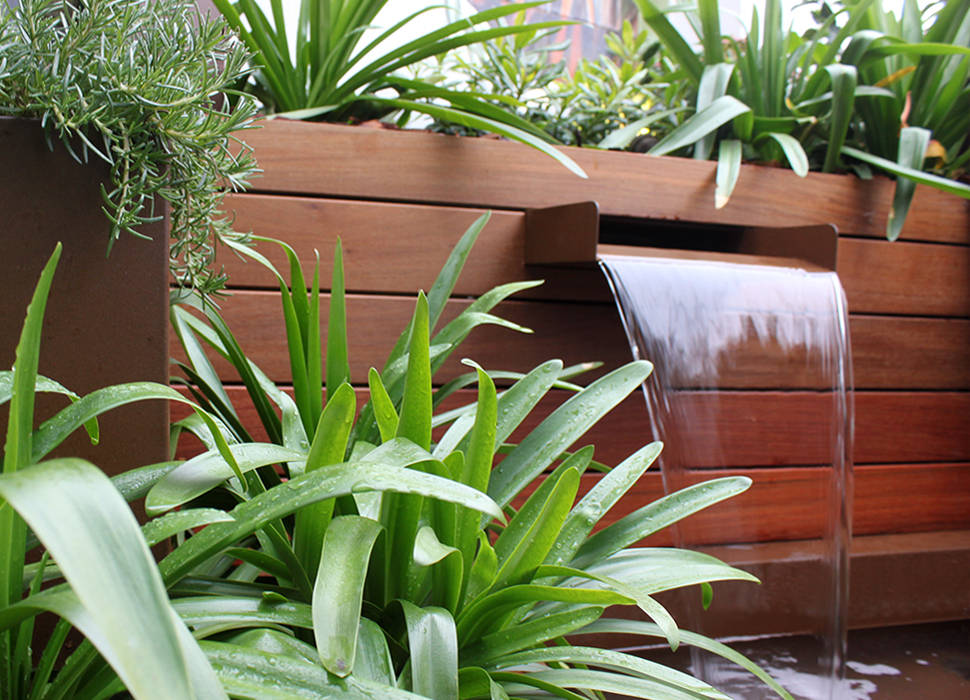 Fuente para jardín la habitación verde jardines de estilo moderno | homify