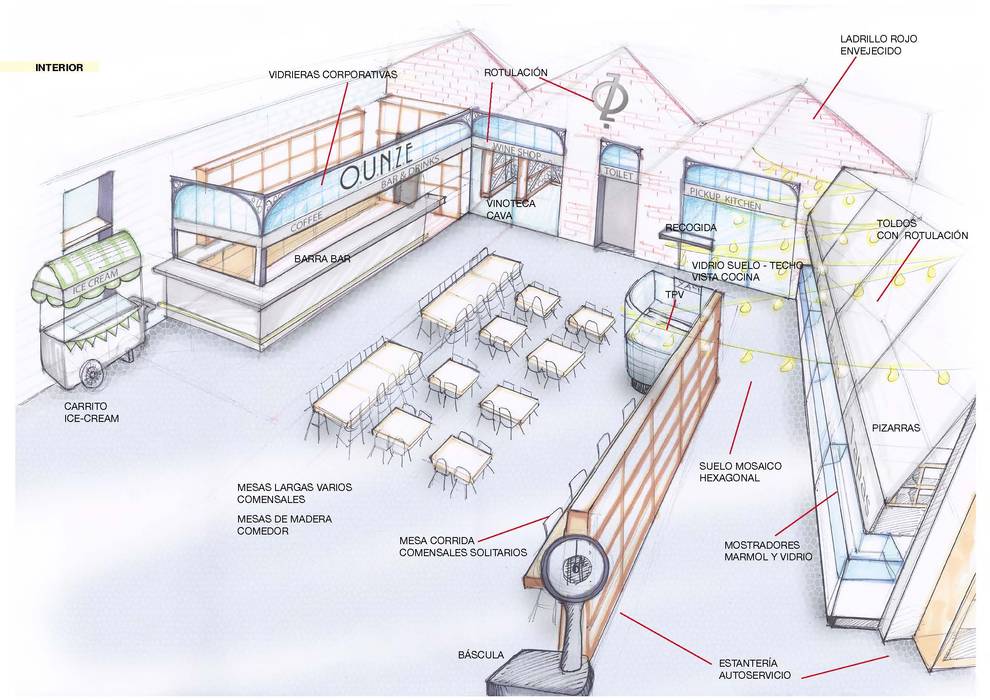 OUNCE Gastro Market, Muka Design Lab Muka Design Lab Commercial spaces Gastronomy