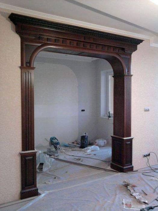 Kitchen Open Kapilaz Space Planners & Interior Designer Asian style corridor, hallway & stairs Wood Brown traditional kitchen,Accessories & decoration