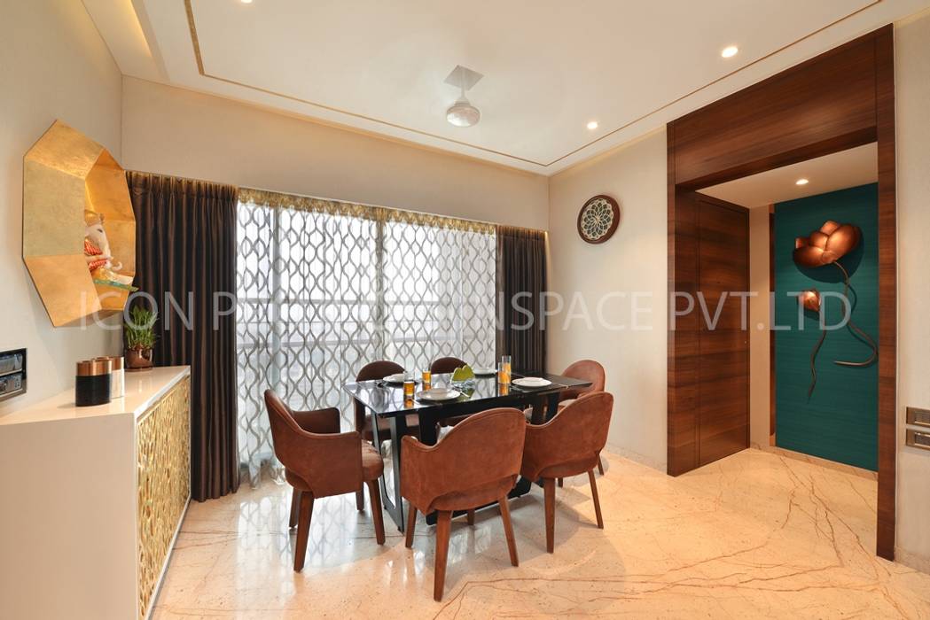 2Bhk Residence -1, icon projects inspace pvt ltd icon projects inspace pvt ltd Modern Dining Room