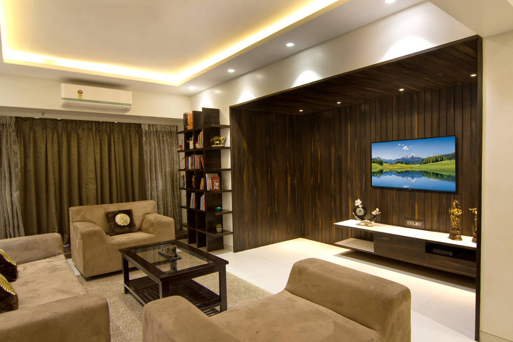 3 BHK at Borivali, A Design Studio A Design Studio Modern living room