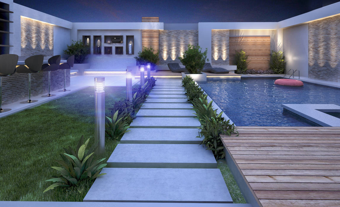 Landscape Design for Private Villa, TK Designs TK Designs أرضيات رخام