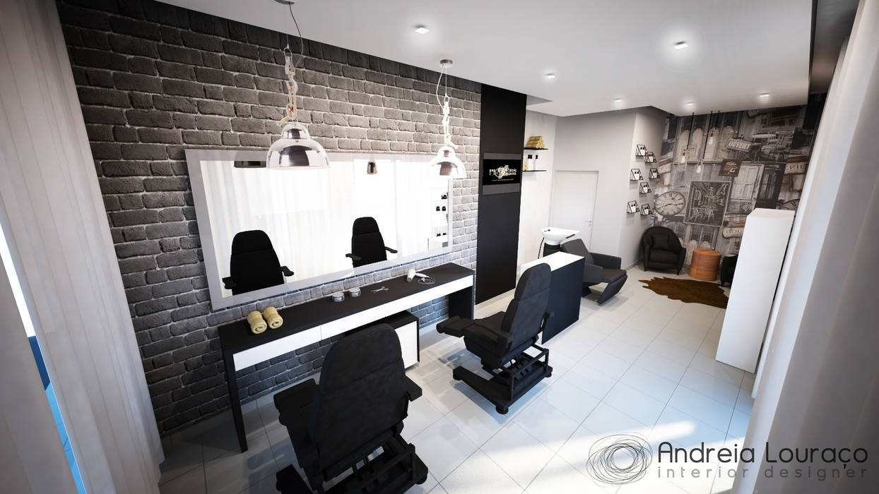 Barbearia Andreia Louraço - Designer de Interiores e Exteriores (Email: atelier.andreialouraco@gmail.com) Spa industrial