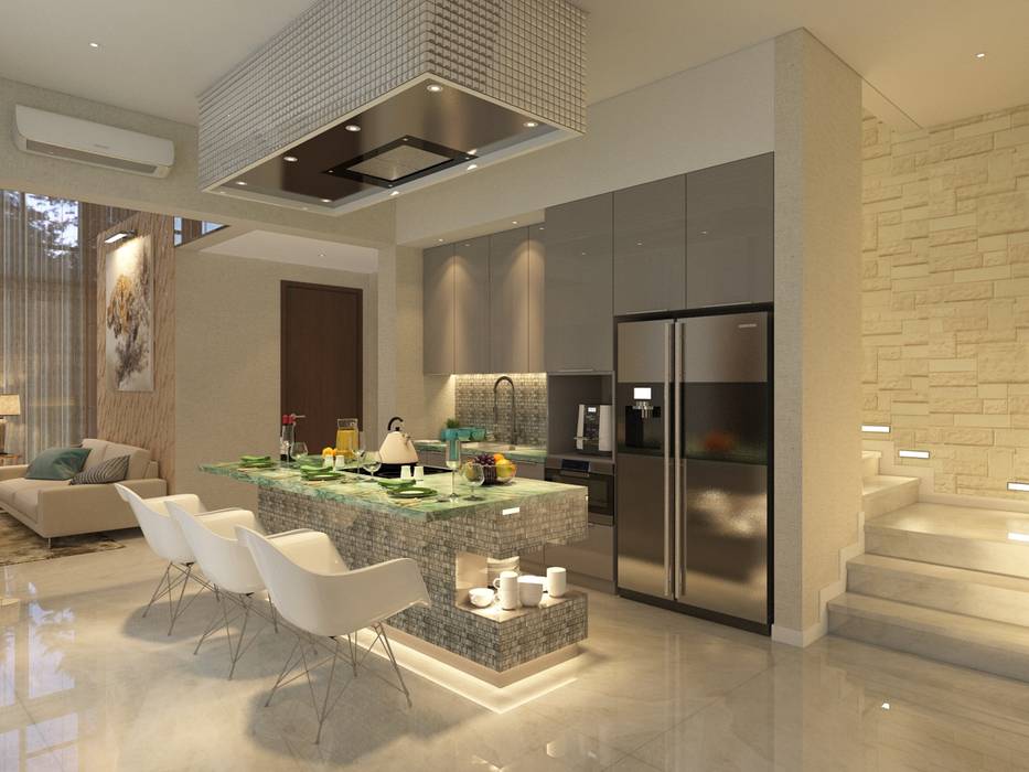 PRIVATE RESIDENTIAL @ NAVAPARK, BSD CITY, TANGERANG, PT. Dekorasi Hunian Indonesia (DHI) PT. Dekorasi Hunian Indonesia (DHI) Dapur Modern