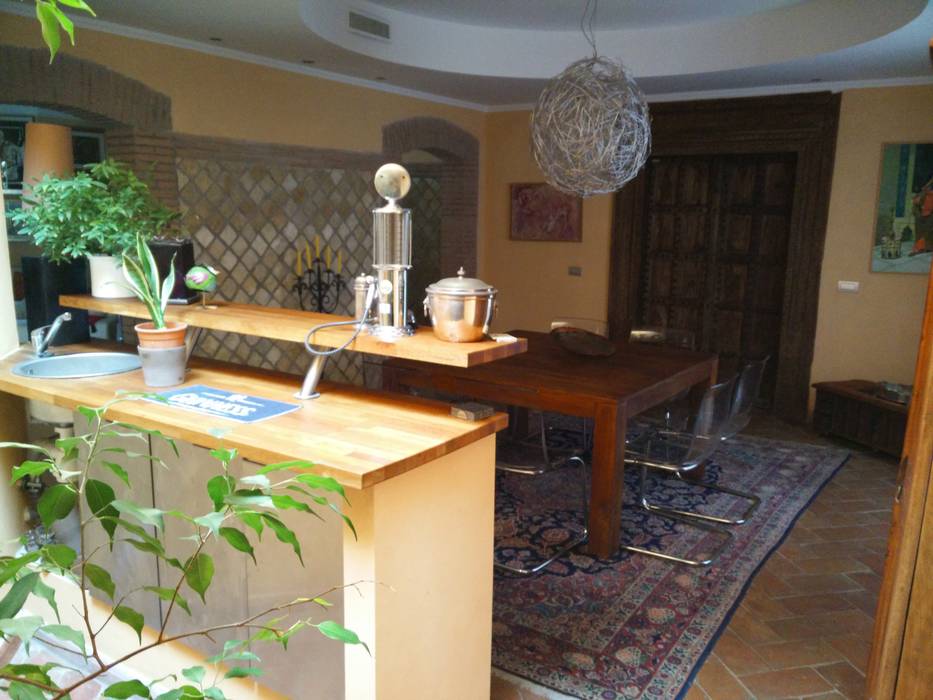 Bar Counter in Baner Bungalow Umbrella Tree Designs Mediterranean style wine cellar