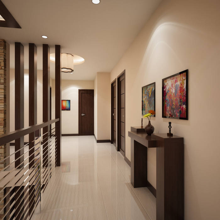 Mr. & Mrs. P Residence, TWINE Interior Design Studio TWINE Interior Design Studio Couloir, entrée, escaliers modernes