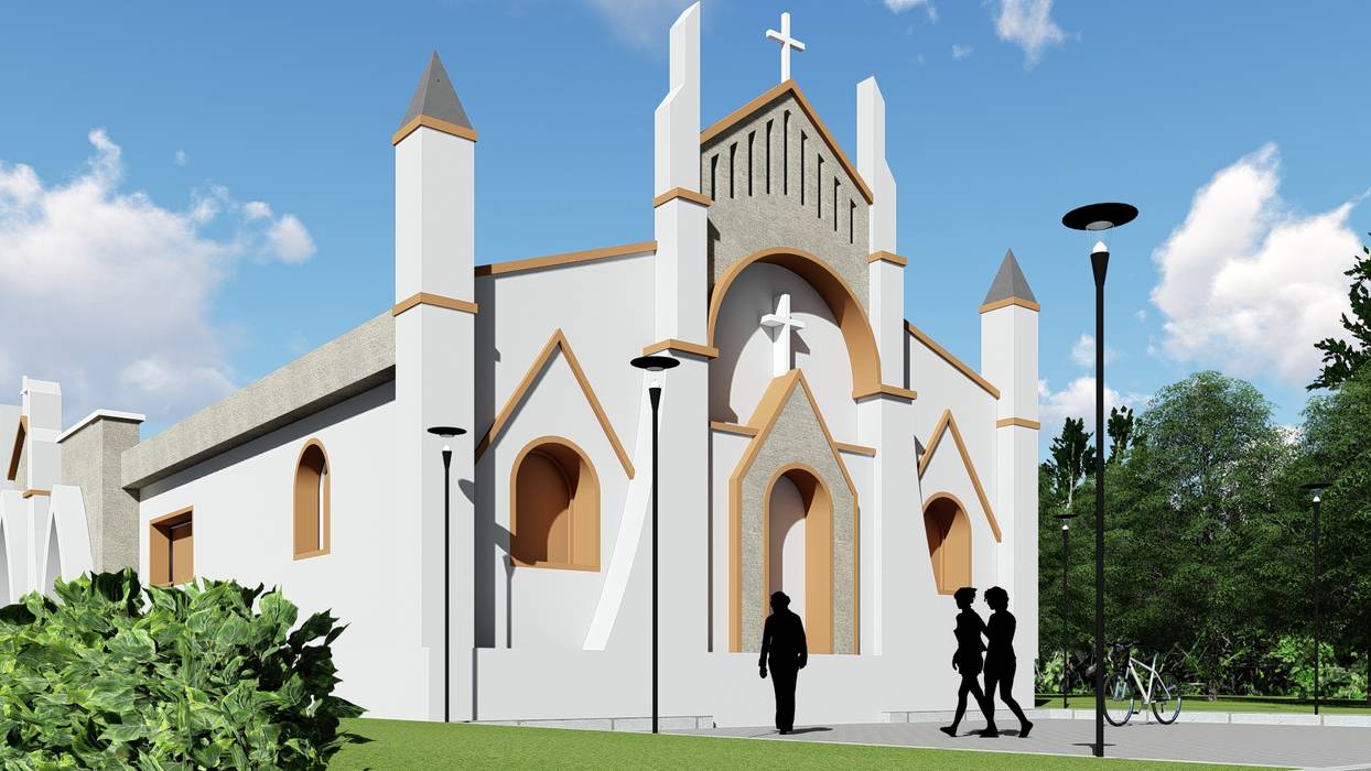 Church Design @ Bidar, Karnataka, Cfolios Design And Construction Solutions Pvt Ltd Cfolios Design And Construction Solutions Pvt Ltd