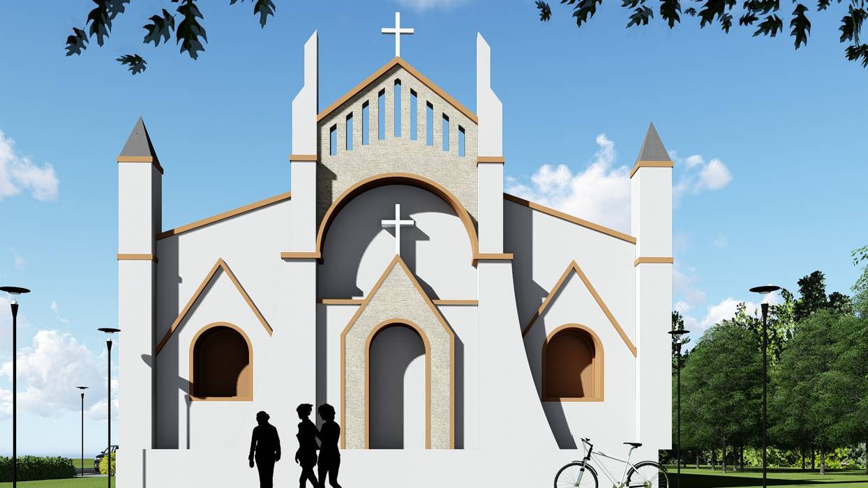 Church Design @ Bidar, Karnataka, Cfolios Design And Construction Solutions Pvt Ltd Cfolios Design And Construction Solutions Pvt Ltd