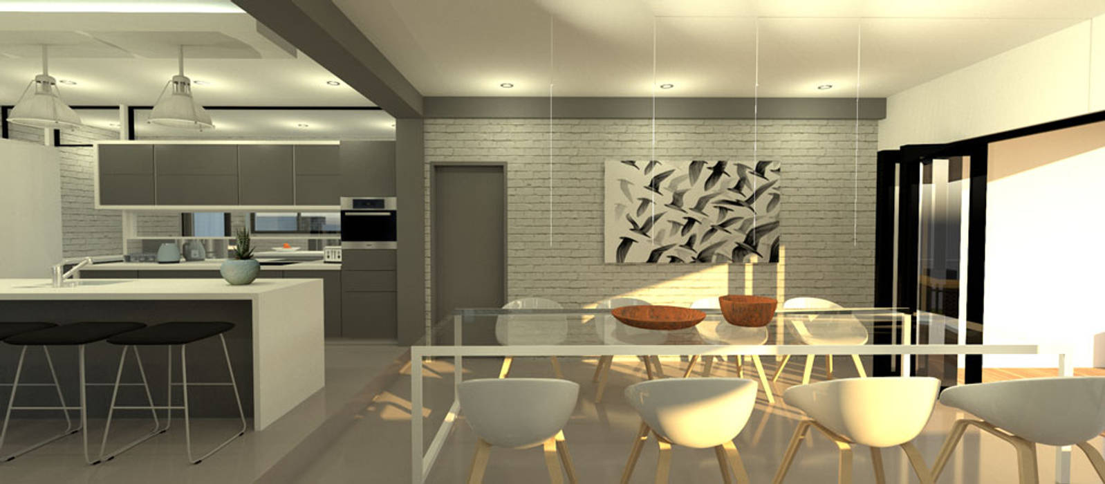 Open plan dining room A4AC Architects Modern dining room