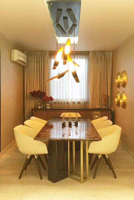 Residence Design, Bhera Enclave, H5 Interior Design H5 Interior Design Eclectic style dining room