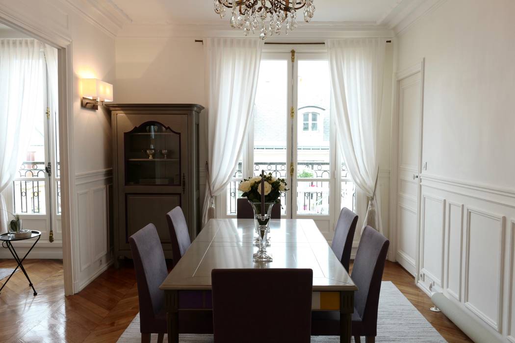 Classique Haussmannian Appartement, Lichelle Silvestry Lichelle Silvestry Ruang Makan Modern