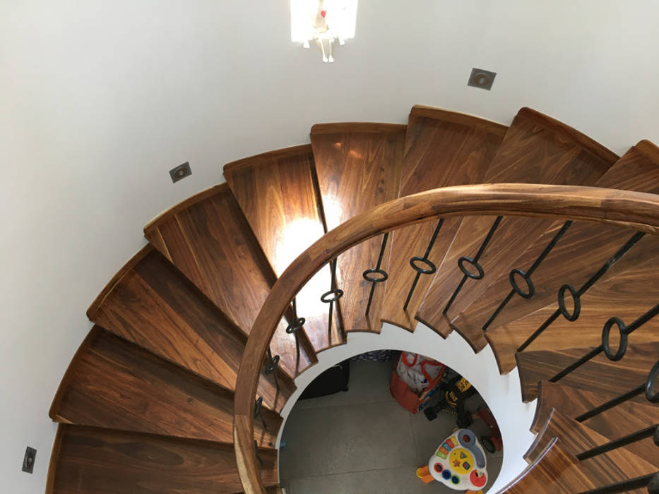 Staircase from Kiaat wood Nick and Nelly Kitchens Stairs Wood Wood effect staircase